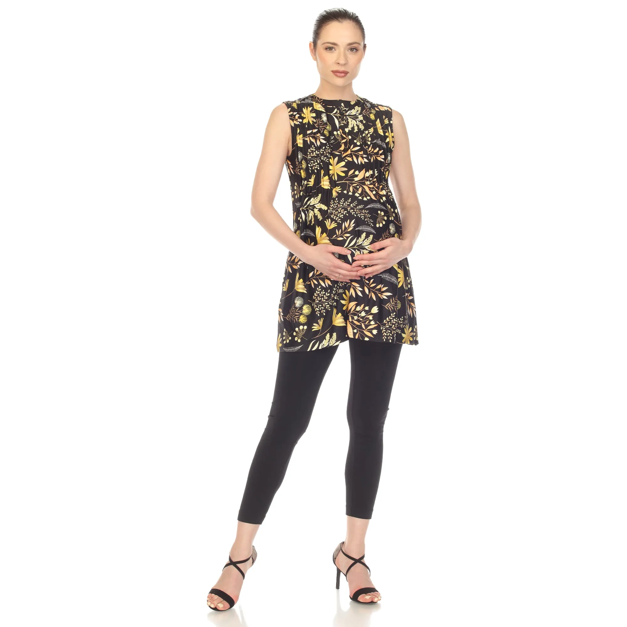 White Mark Maternity Floral Sleeveless Tunic Top sold by Zulily product image thumbnail 2
