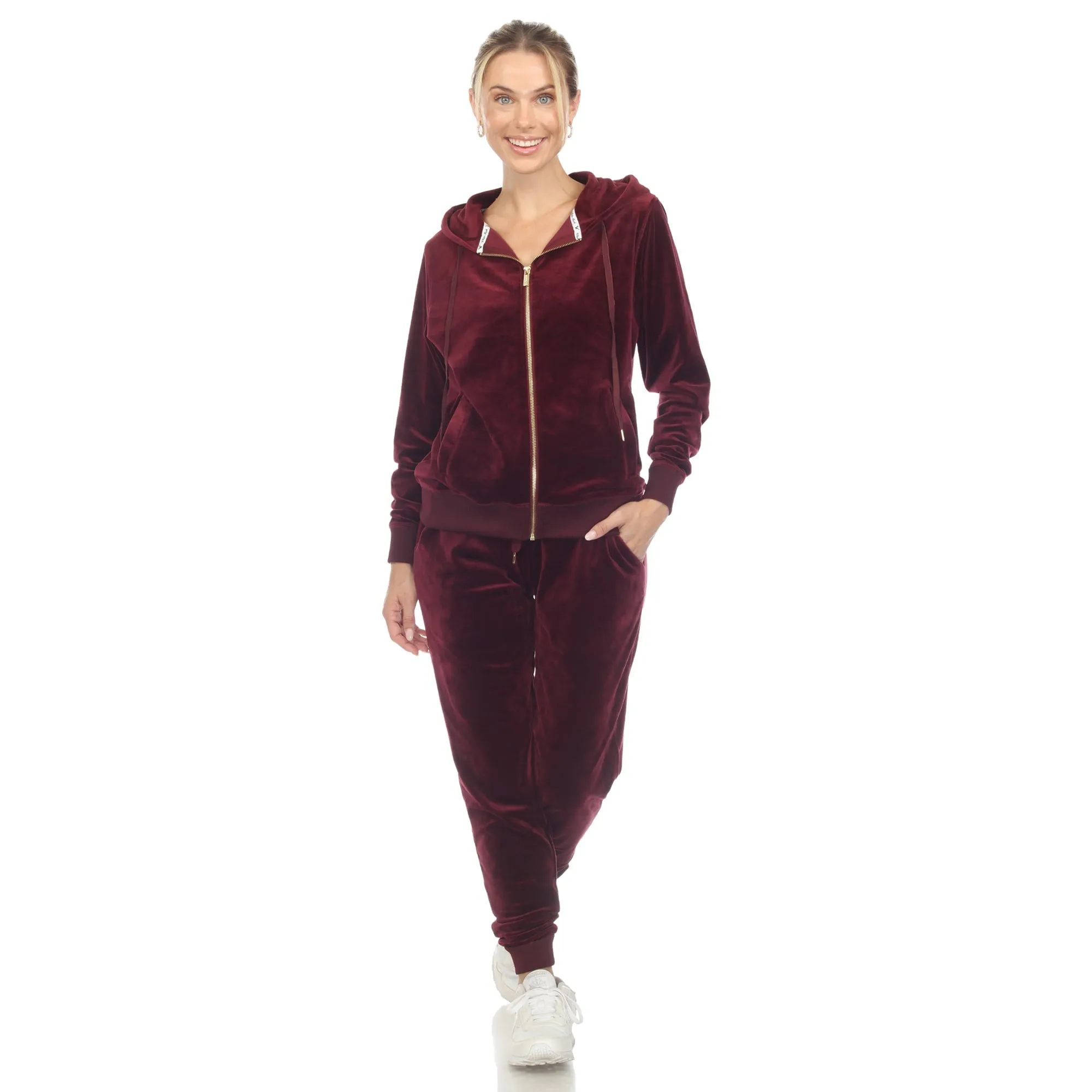 White Mark Women's 2 Piece Velour Tracksuit Set sold by Zulily product image thumbnail 2