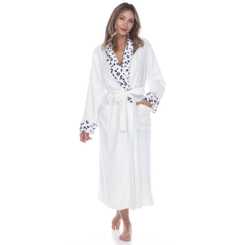 White Mark Cozy Leopard Print Lounge Robe made by White Mark
