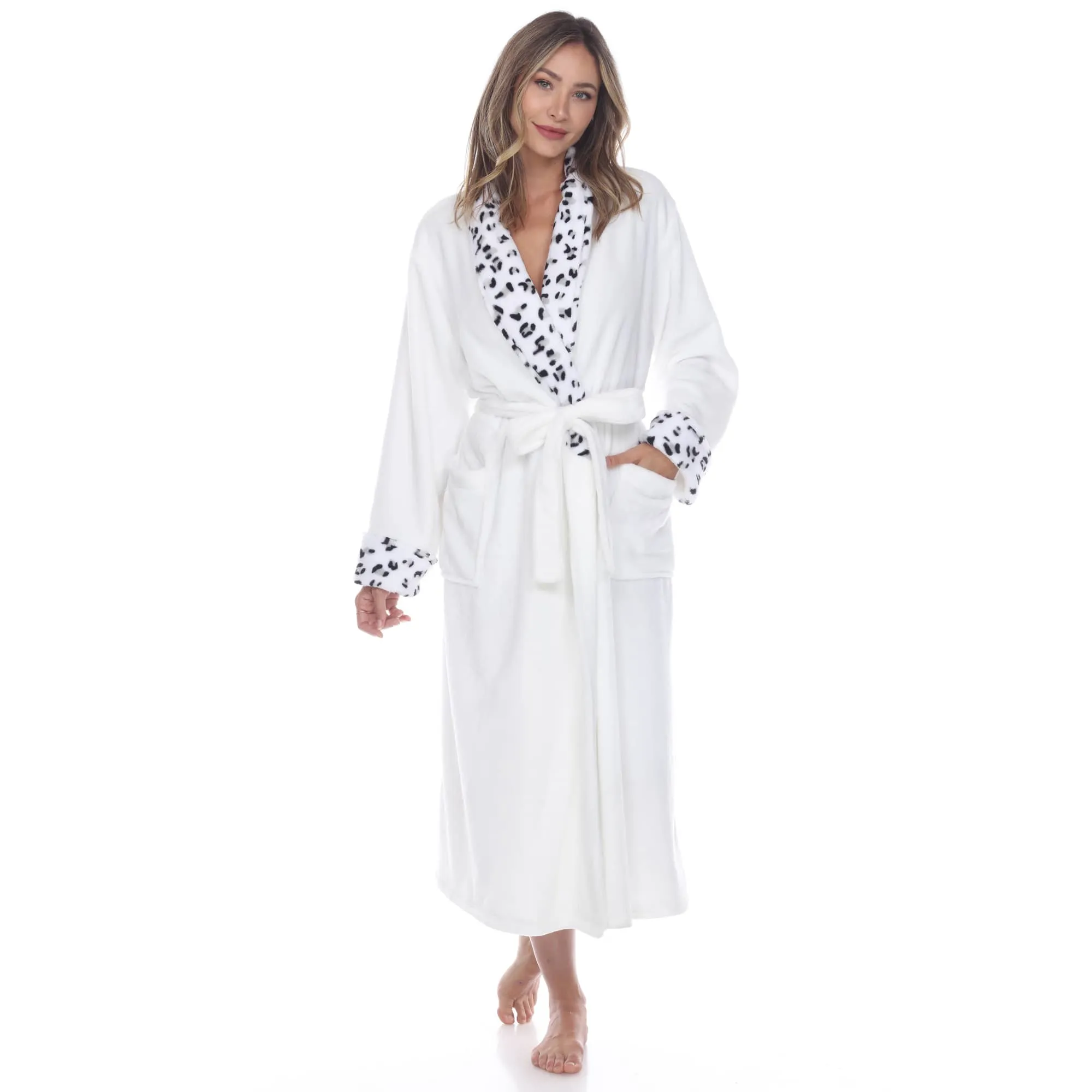 White Mark Cozy Leopard Print Lounge Robe sold by Zulily