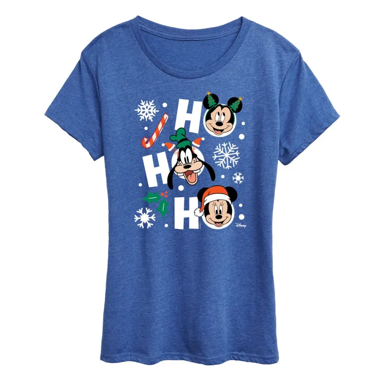 Disney - Ho Ho Ho Characters - Women's Short Sleeve Graphic T-Shirt sold by Zulily