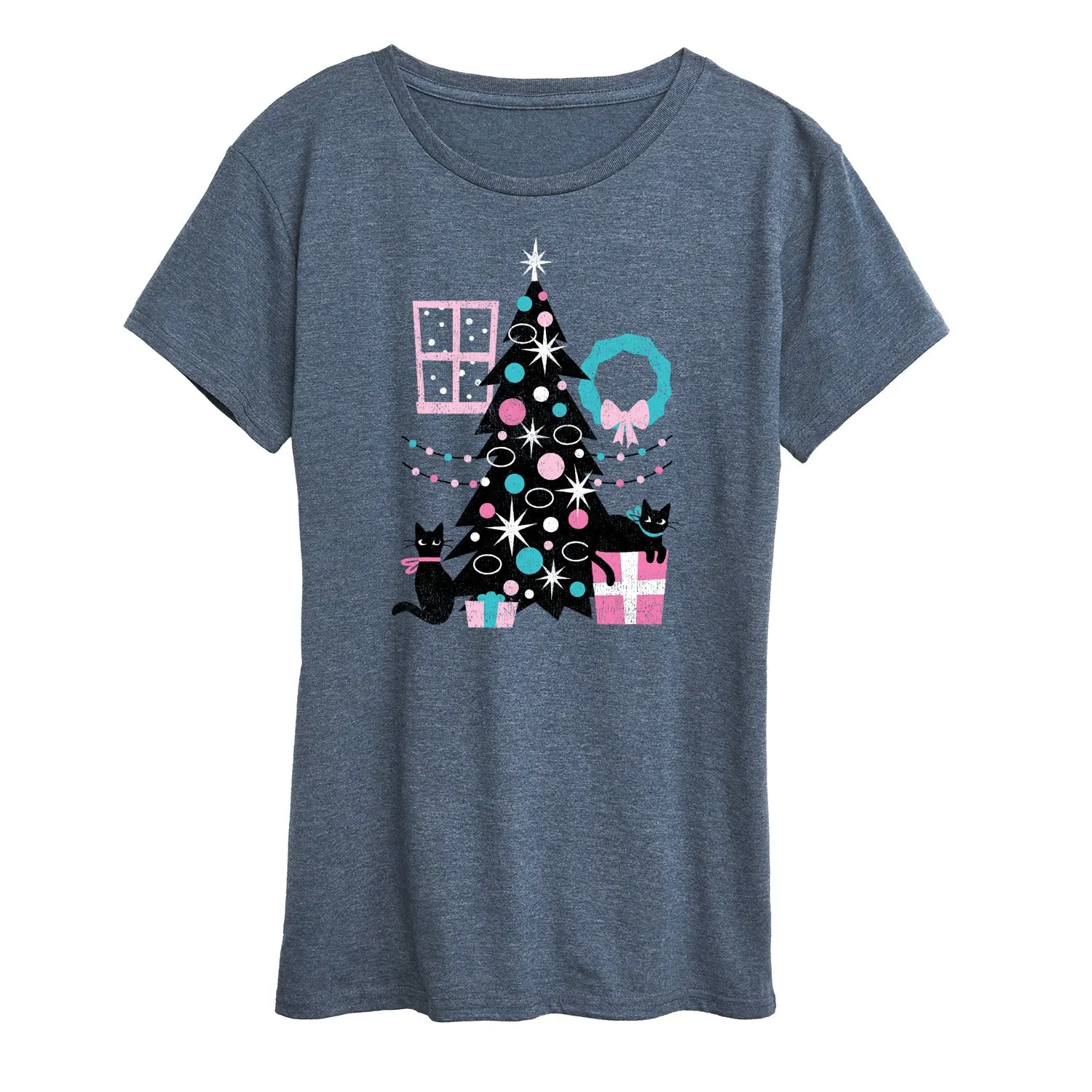 Instant Message - Christmas - Cats, Tree, & Décor - Women's Short Sleeve Graphic T-Shirt sold by Zulily product image thumbnail 2