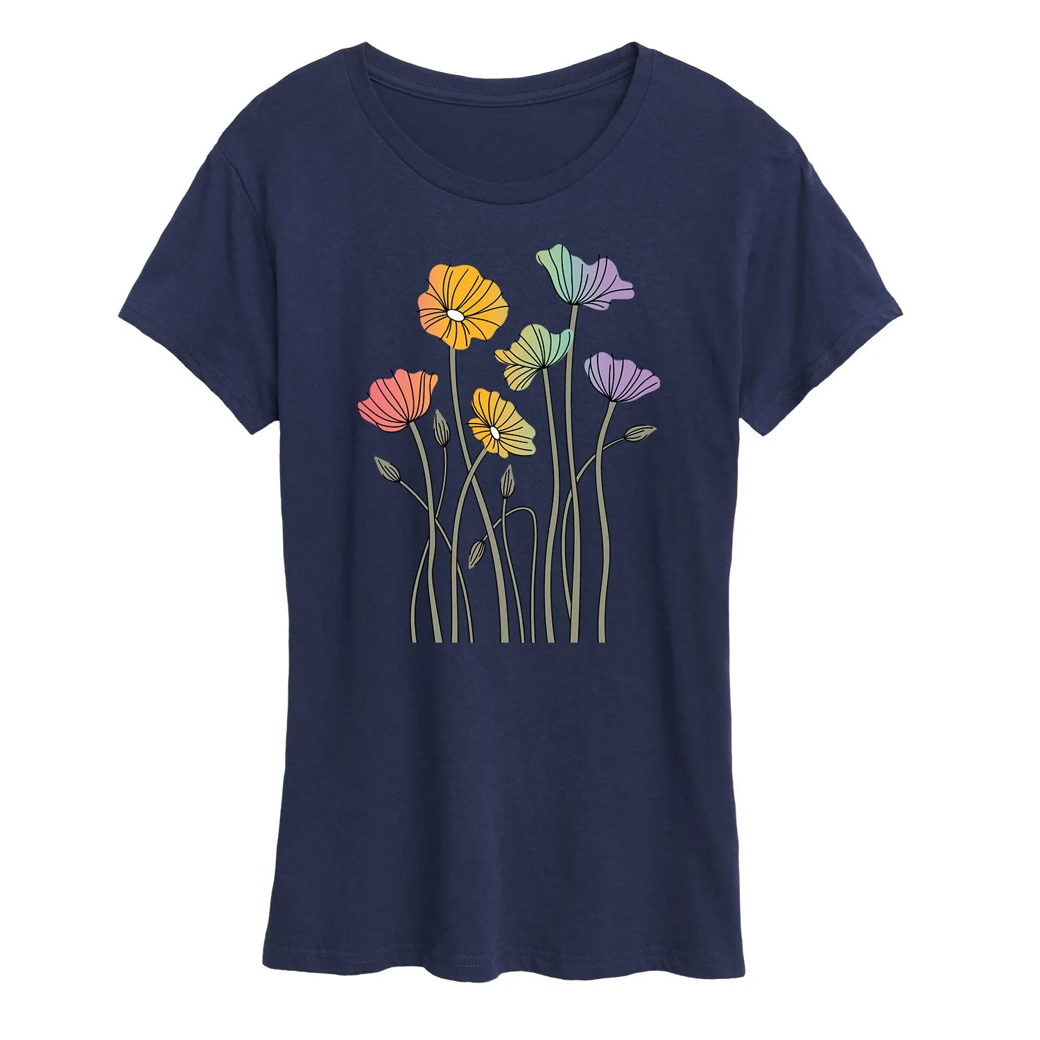 Instant Message - Rainbow Poppies - Women's Short Sleeve Graphic T-Shirt sold by Zulily product image thumbnail 4