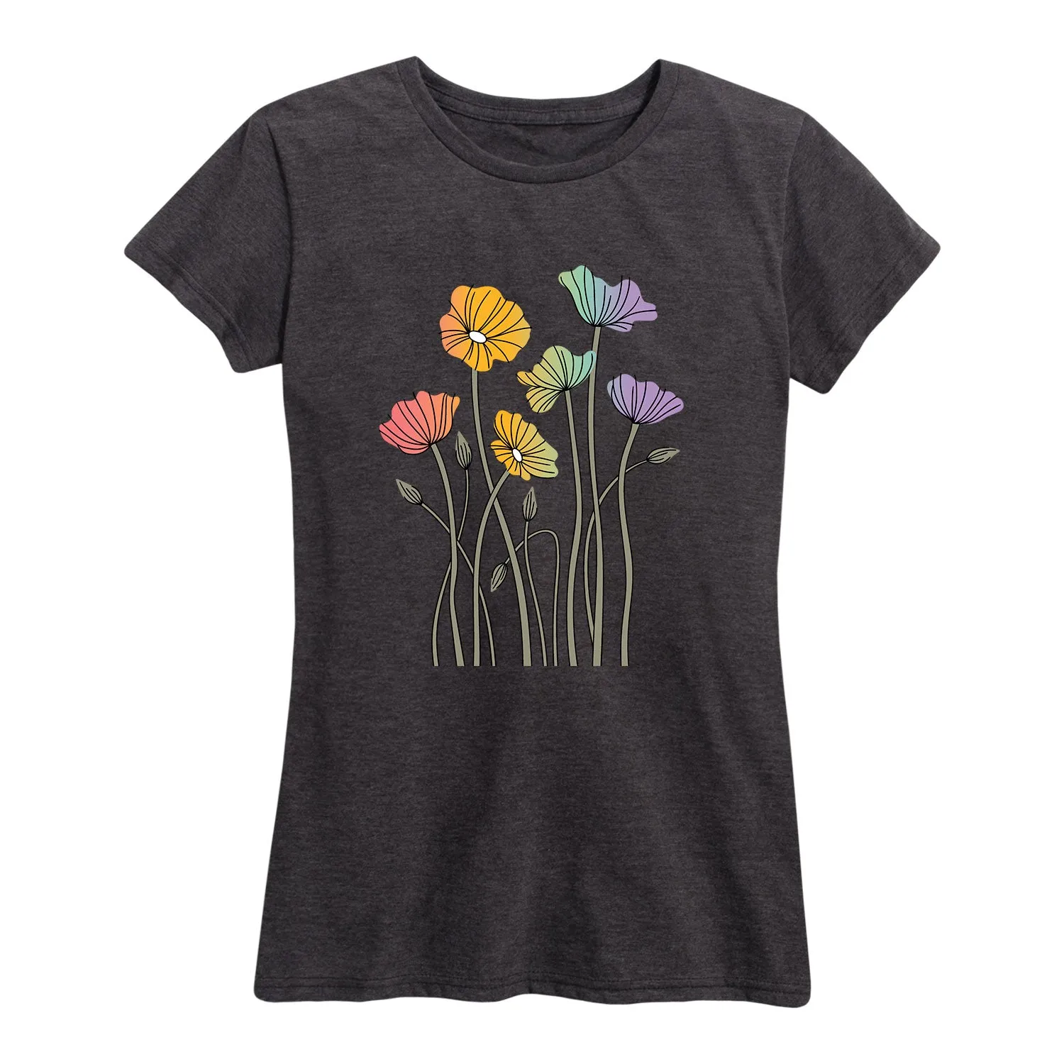 Instant Message - Rainbow Poppies - Women's Short Sleeve Graphic T-Shirt sold by Zulily product image thumbnail 2