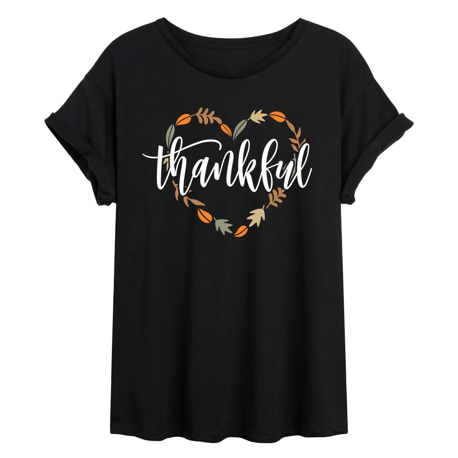 Instant Message - Thankful Leaf Heart - Womens Graphic T-shirt sold by Zulily
