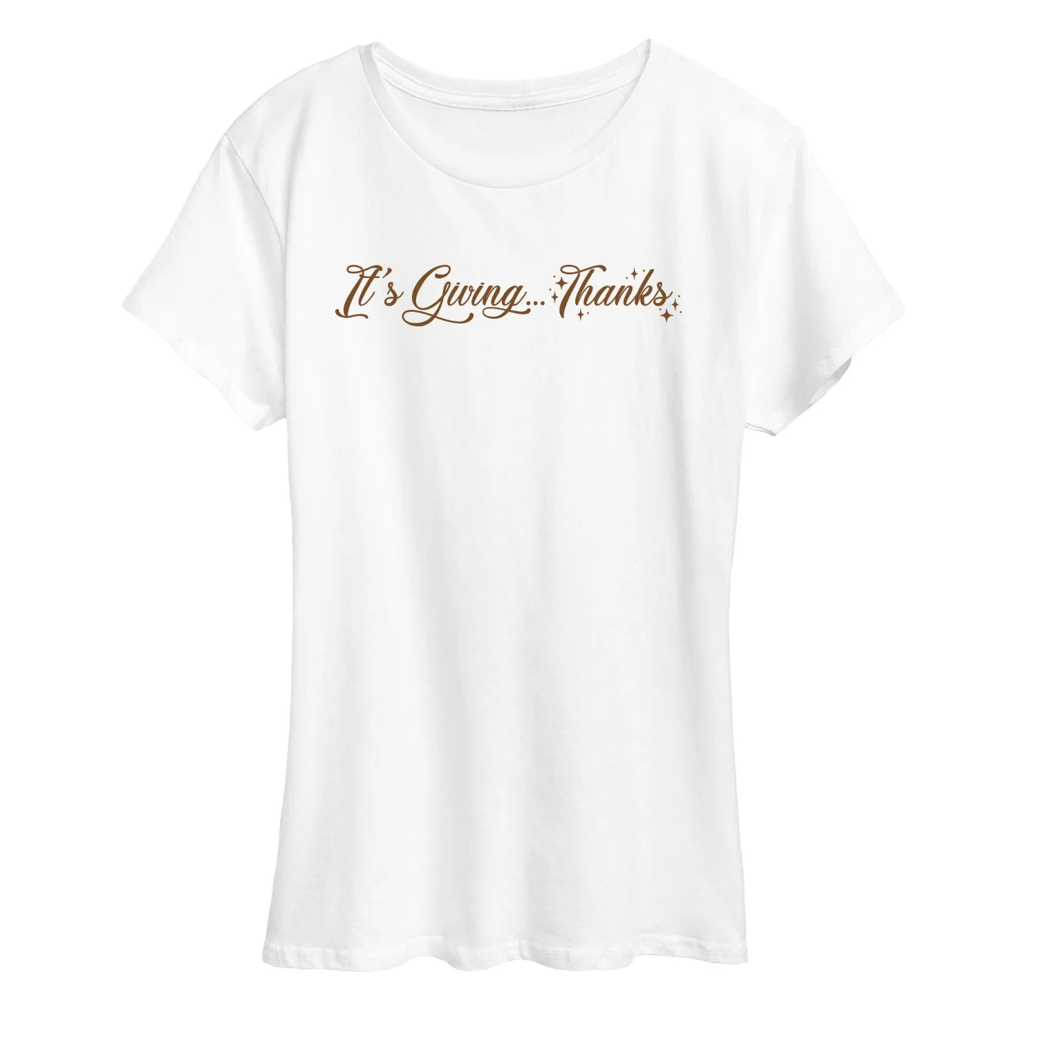Instant Message - Its Giving Thanks - Women's Short Sleeve Graphic T-shirt sold by Zulily