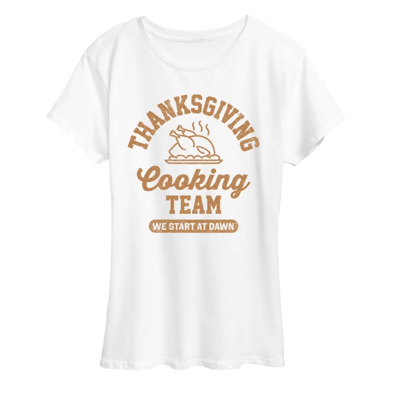 Instant Message - Thanksgiving Cooking Team - Women's Short Sleeve Graphic T-shirt sold by Zulily