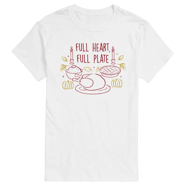 Instant Message - Full Heart Full Plate - Men's Short Sleeve Graphic T-shirt sold by Zulily