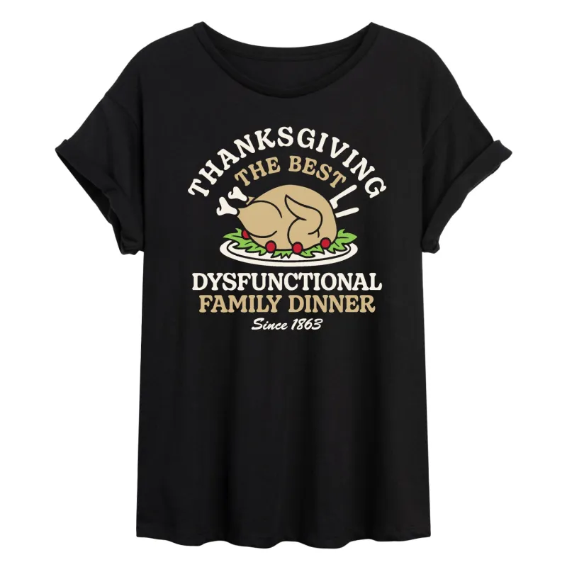 Instant Message - Thanksgiving Fam Dinner - Womens  Graphic T-shirt sold by Zulily