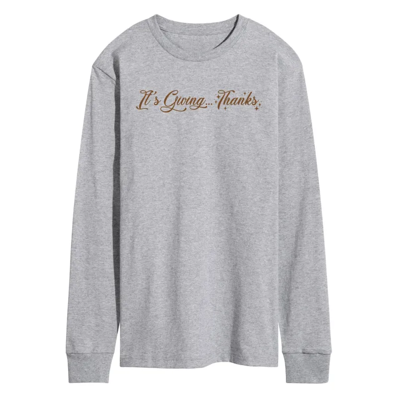 Instant Message - Its Giving Thanks - Men's Long Sleeve Graphic T-shirt sold by Zulily