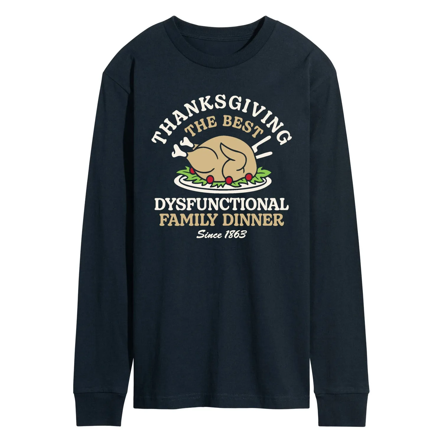 Instant Message - Thanksgiving Fam Dinner - Men's Long Sleeve Graphic T-shirt sold by Zulily product image thumbnail 2