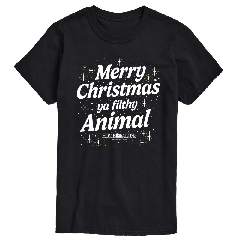 Home Alone - Merry Christmas Filthy Animal - Men's Short Sleeve Graphic T-Shirt made by Zulily