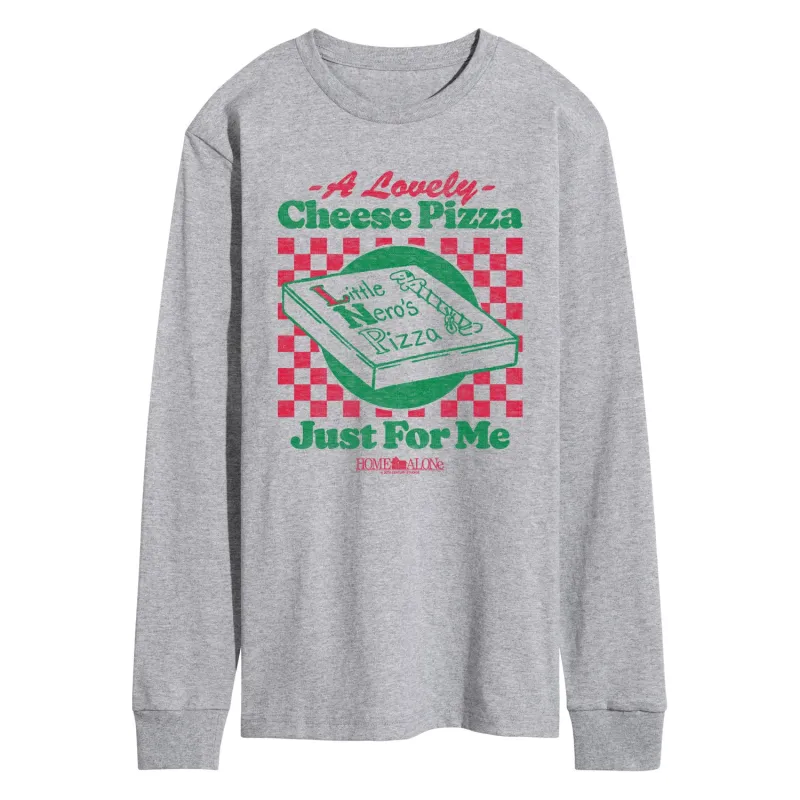 Home Alone - Lovely Cheese Pizza Just For Me-Men's Long Sleeve Graphic T-Shirt sold by Zulily
