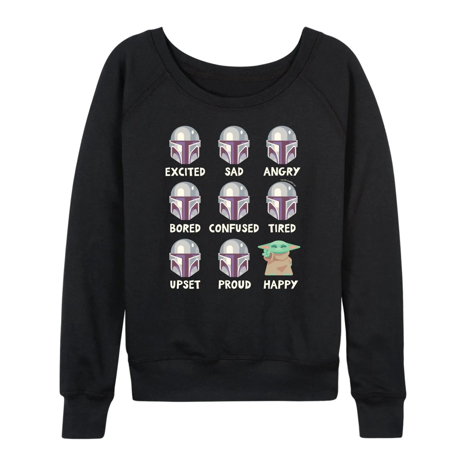 Star Wars - The Mandalorian Mandalorian Moods - Wo Men's French Terry Long Sleeve Pullover sold by Zulily