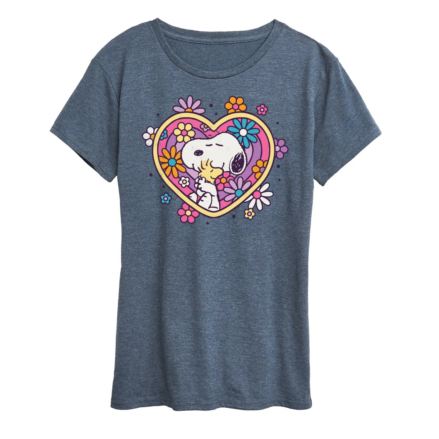 Peanuts - Hug Heart Flower - Women's Short Sleeve Graphic T-Shirt sold by Zulily product image thumbnail 2