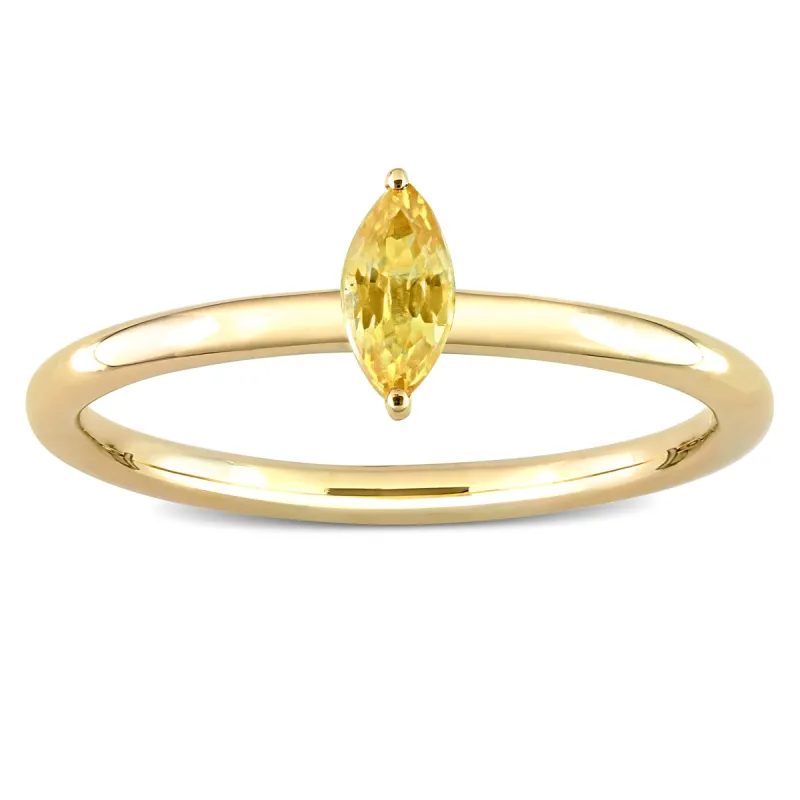 Miadora 10k Yellow Gold Yellow Sapphire Solitaire Stackable Marquise Ring sold by Zulily