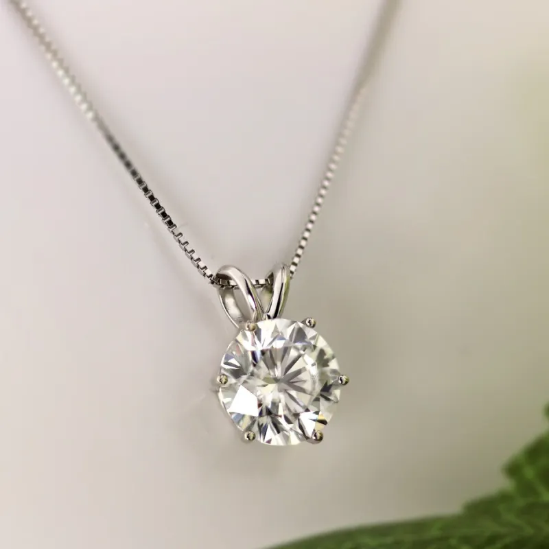 Auriya 1 1/4ctw Round Solitaire Moissanite Necklace Platinum - 7 mm - 7 mm sold by Zulily