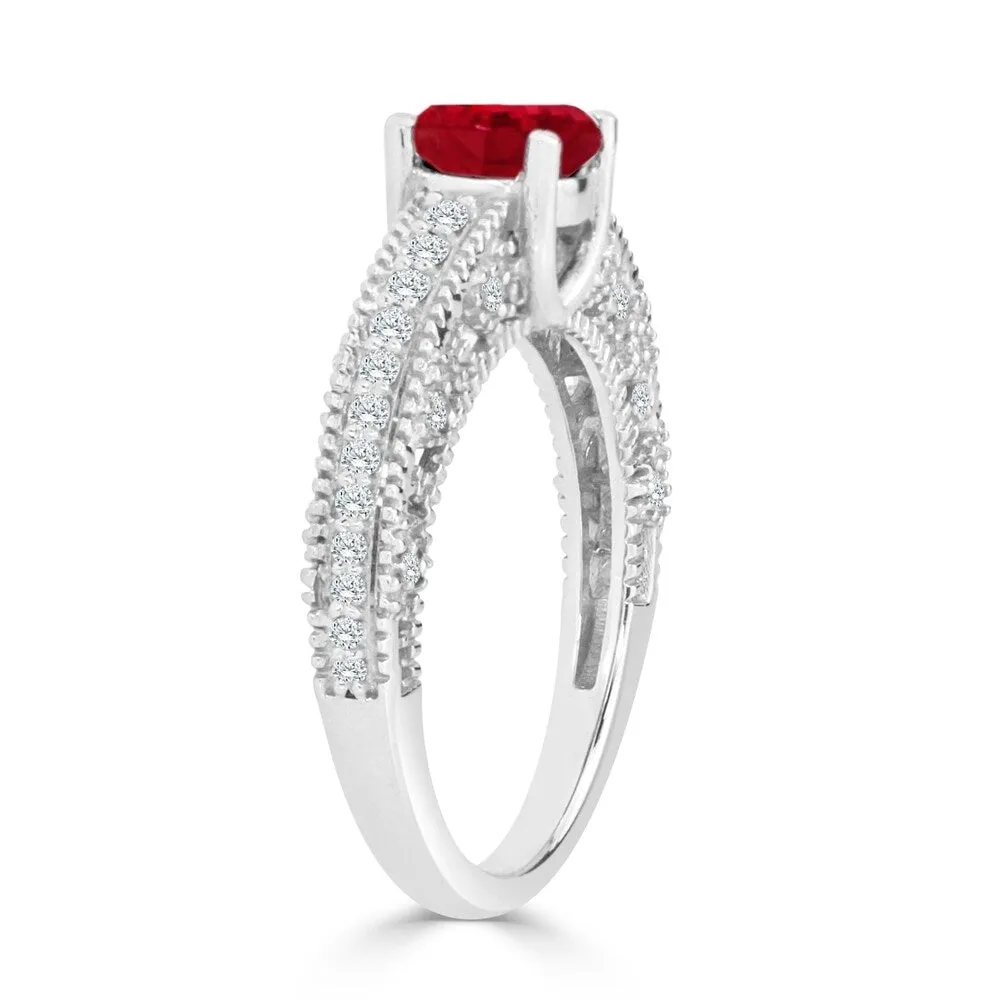 Auriya 14K Gold 3/4ct Ruby and 1/3ct TDW Diamond Engagement Ring (H-I, SI1-SI2) - Red sold by Zulily product image thumbnail 5