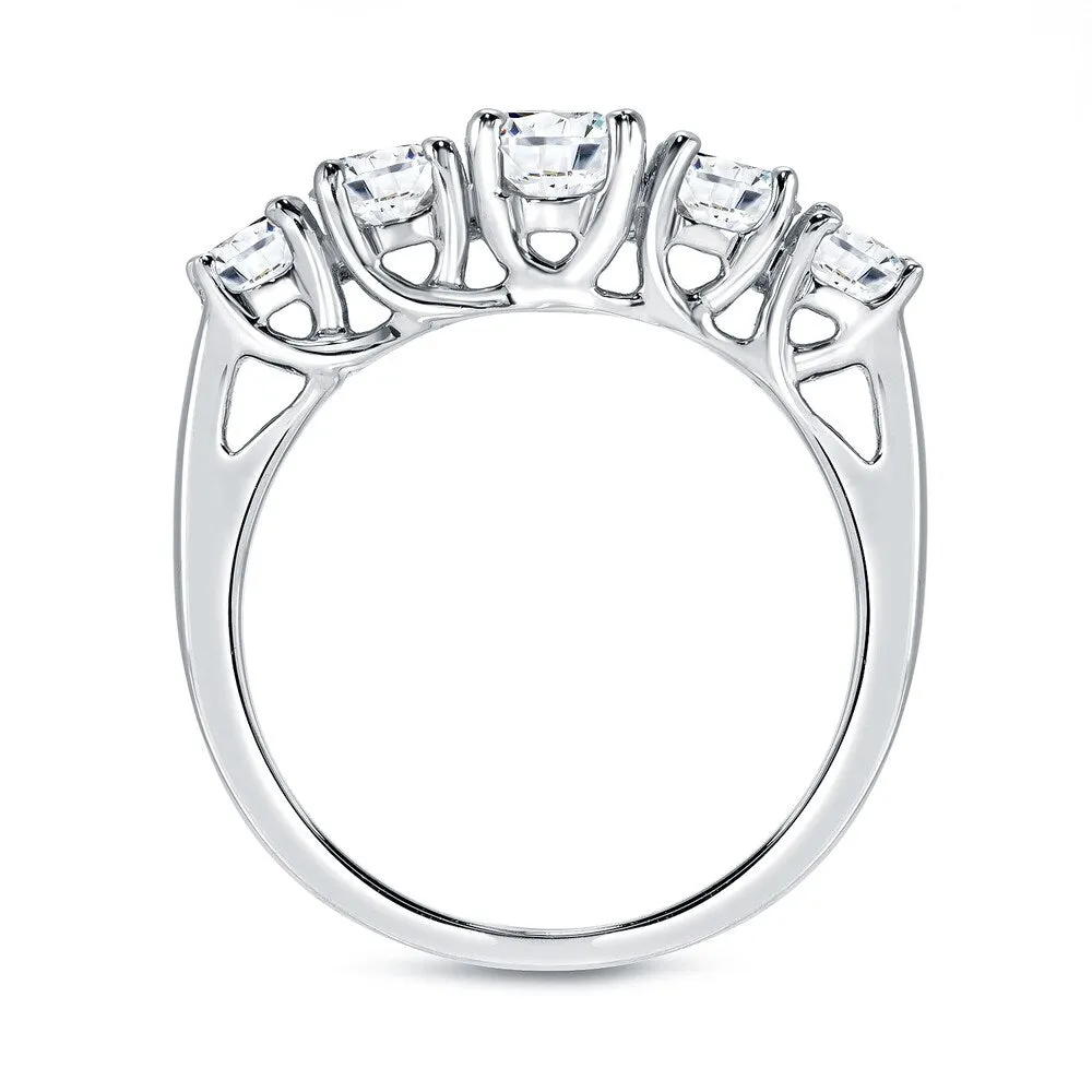 Auriya 1ctw Round 5-Stone Diamond Engagement Ring 14k White Gold sold by Zulily product image thumbnail 4