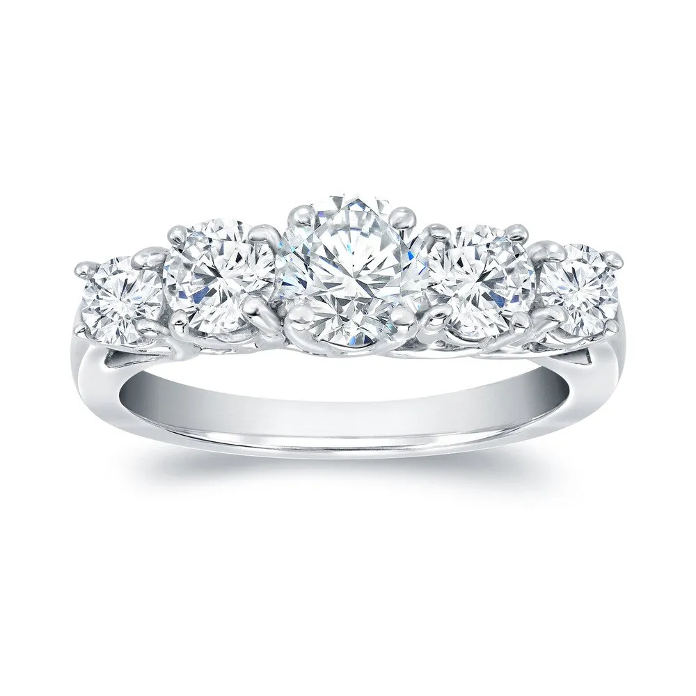 Auriya 1ctw Round 5-Stone Diamond Engagement Ring 14k White Gold sold by Zulily product image thumbnail 2