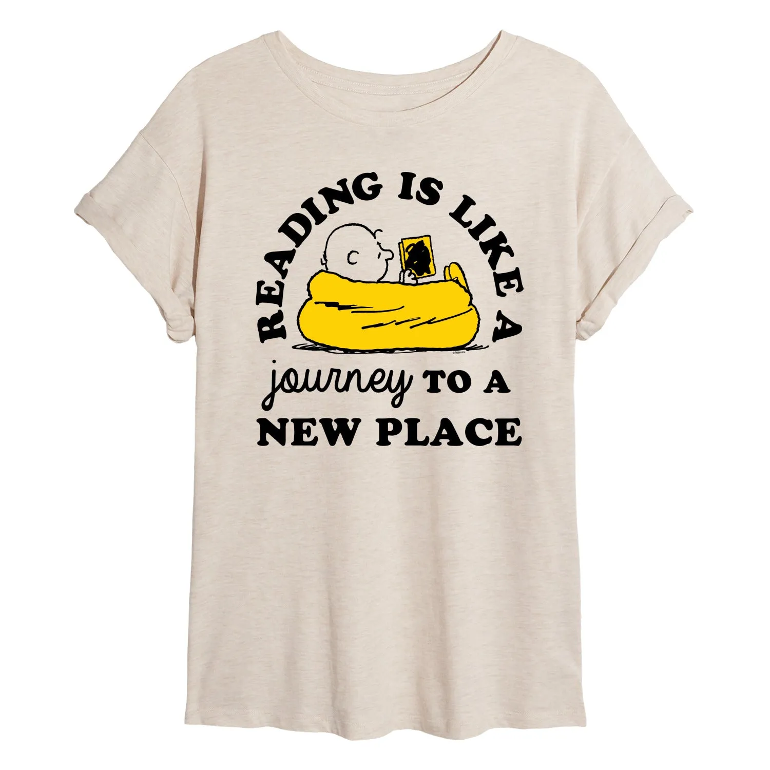 Peanuts - Reading Is Like A Journey To A New Place - Women's Oversized T-Shirt sold by Zulily product image thumbnail 2