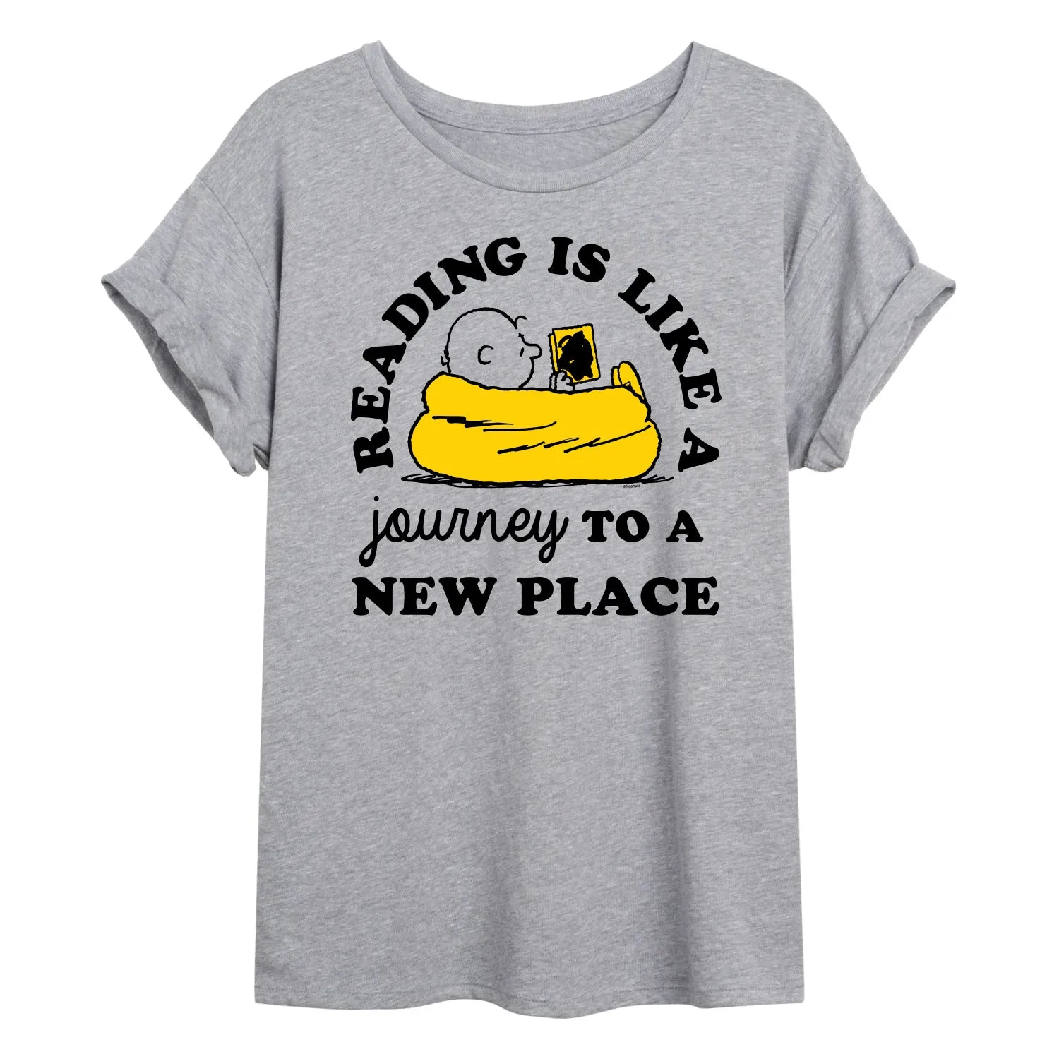 Peanuts - Reading Is Like A Journey To A New Place - Women's Oversized T-Shirt sold by Zulily product image thumbnail 3