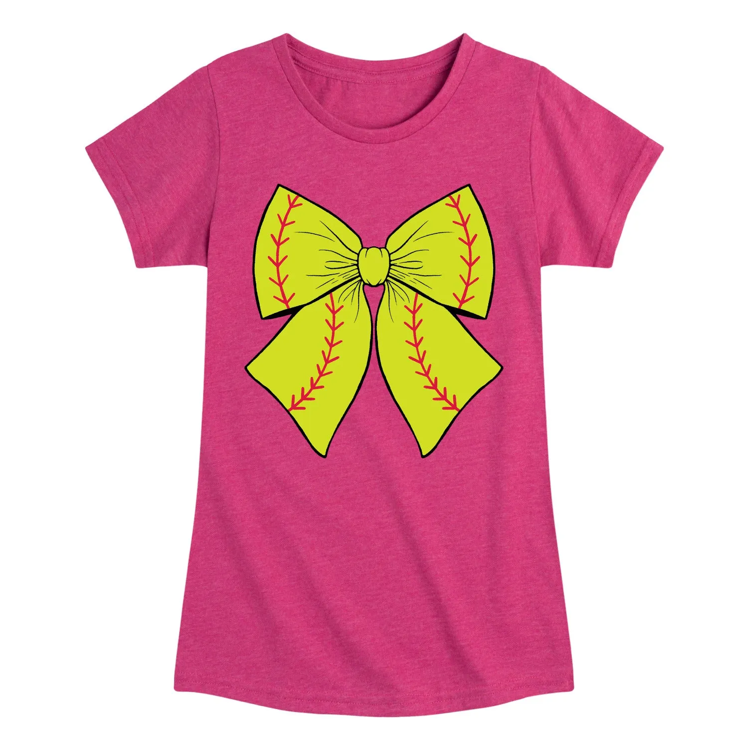 Instant Message - Softball Bow -Youth Girls Short Sleeve T-Shirt sold by Zulily product image thumbnail 4