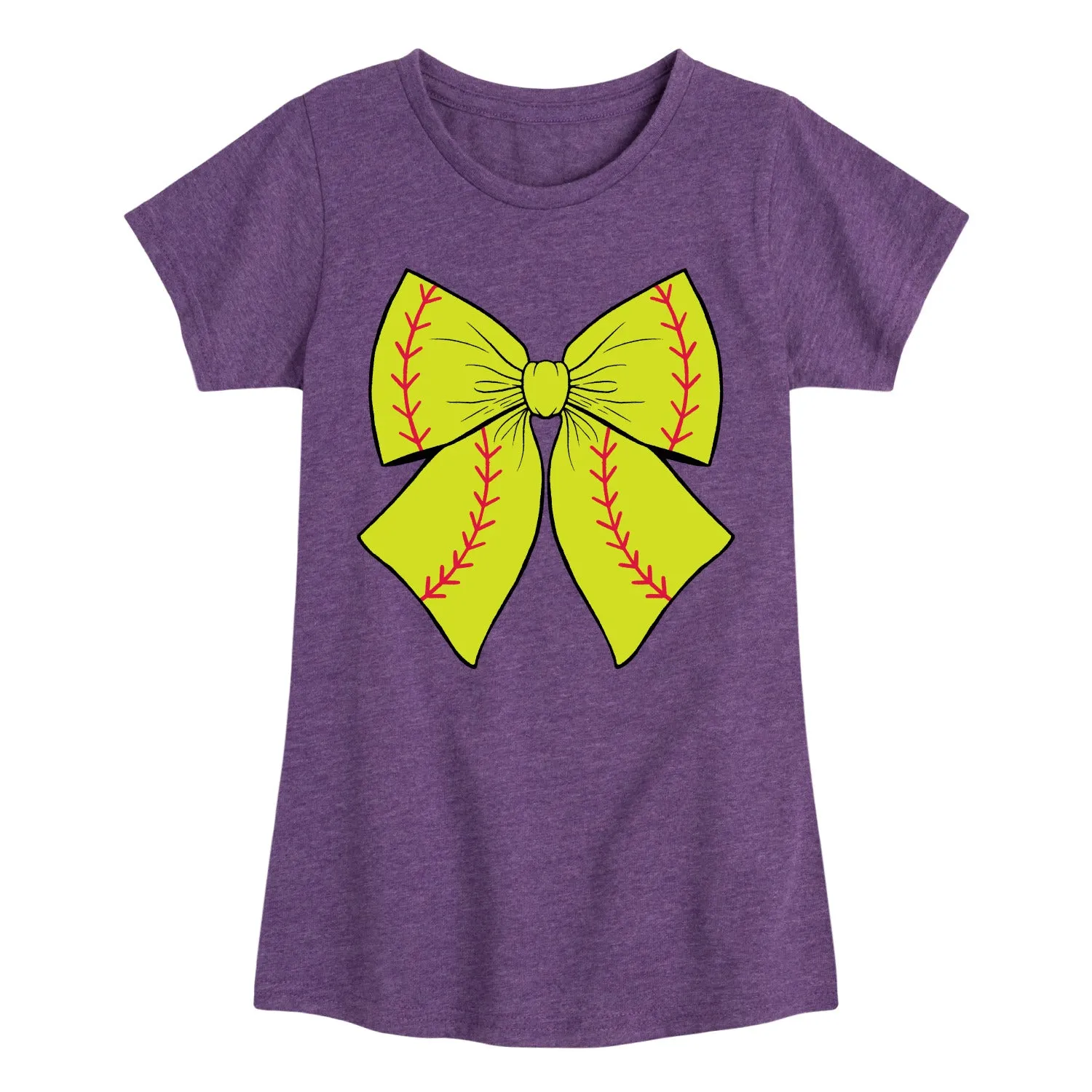 Instant Message - Softball Bow -Youth Girls Short Sleeve T-Shirt sold by Zulily