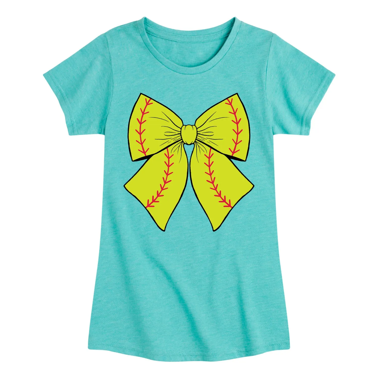 Instant Message - Softball Bow -Youth Girls Short Sleeve T-Shirt sold by Zulily product image thumbnail 5