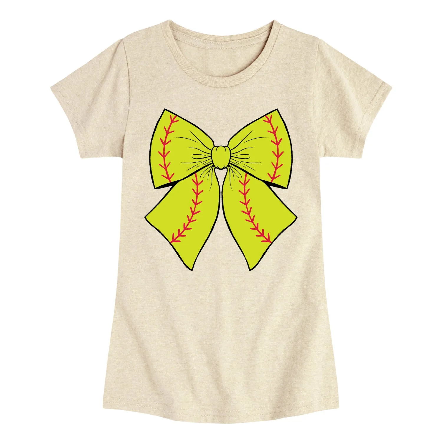 Instant Message - Softball Bow -Youth Girls Short Sleeve T-Shirt sold by Zulily product image thumbnail 2