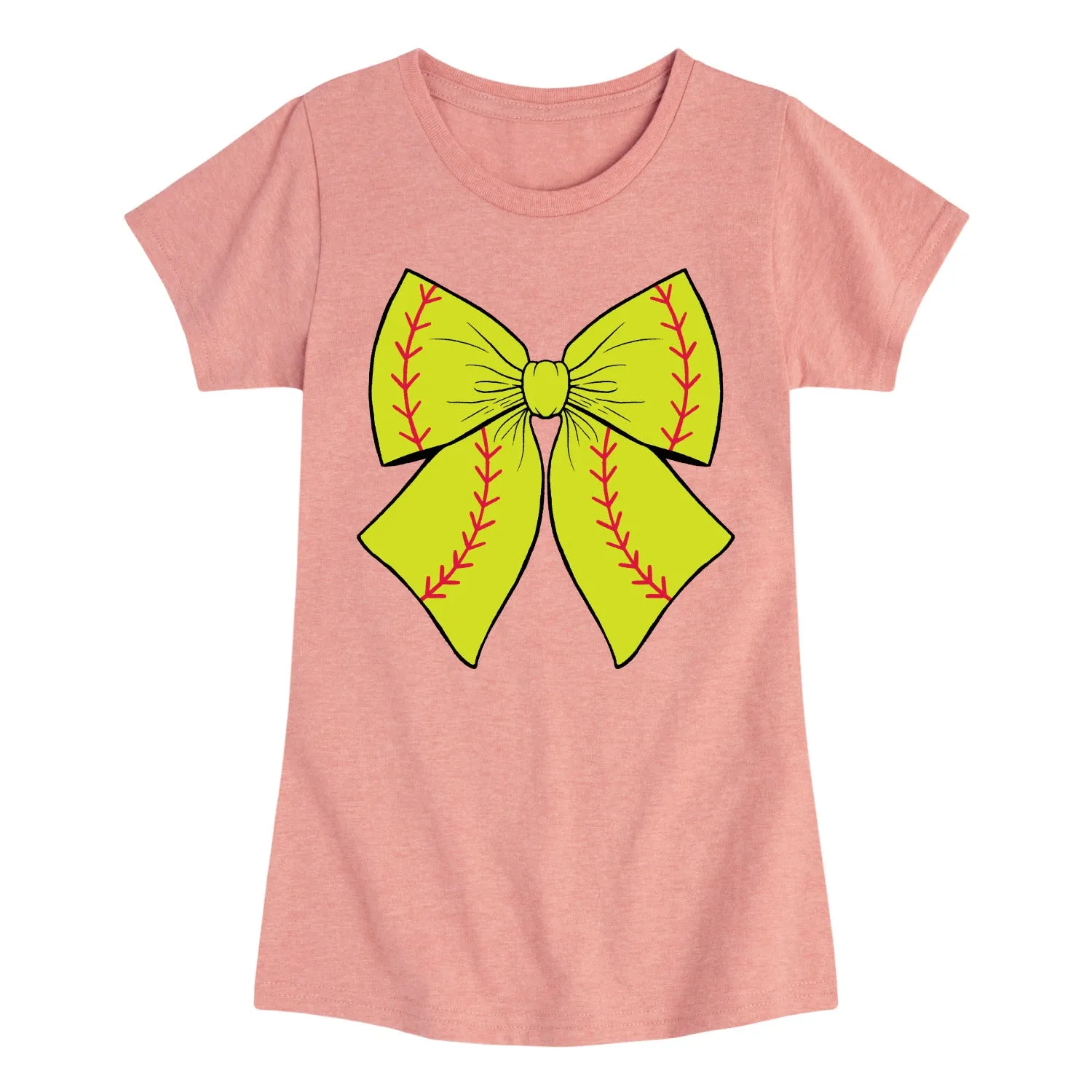 Instant Message - Softball Bow -Youth Girls Short Sleeve T-Shirt sold by Zulily product image thumbnail 3