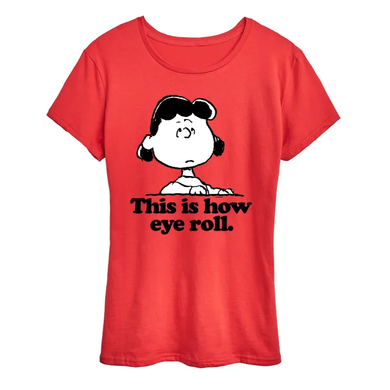 Peanuts - This Is How Eye Roll - Women's Short Sleeve Graphic T-Shirt made by Peanuts