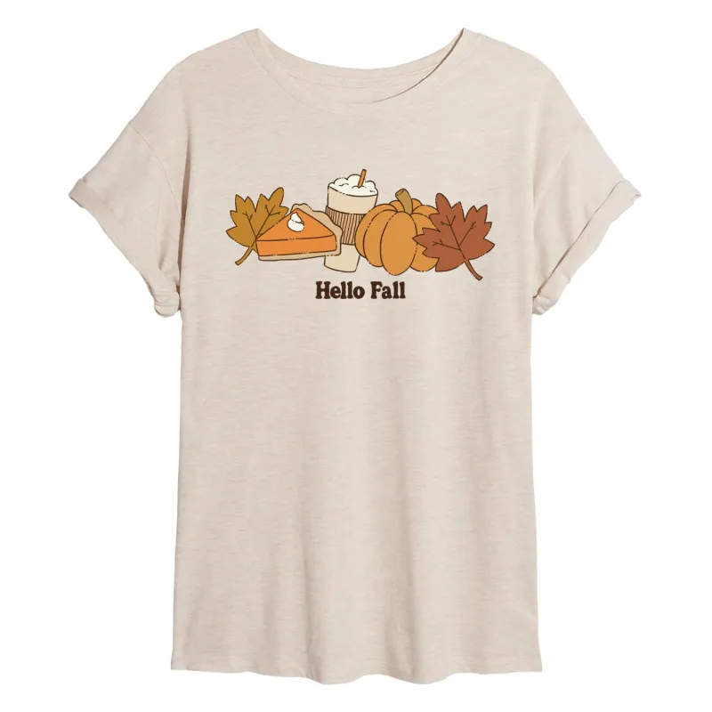 Instant Message - Hello Fall - Women's Oversized Graphic T-Shirt sold by Zulily