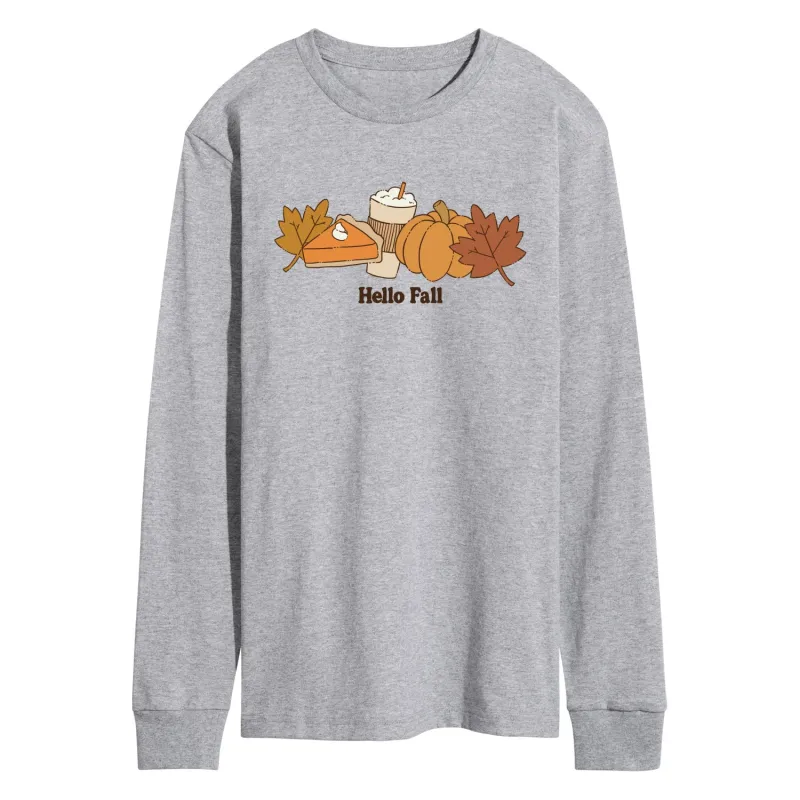 Instant Message - Hello Fall - Men's Long Sleeve Graphic T-Shirt sold by Zulily