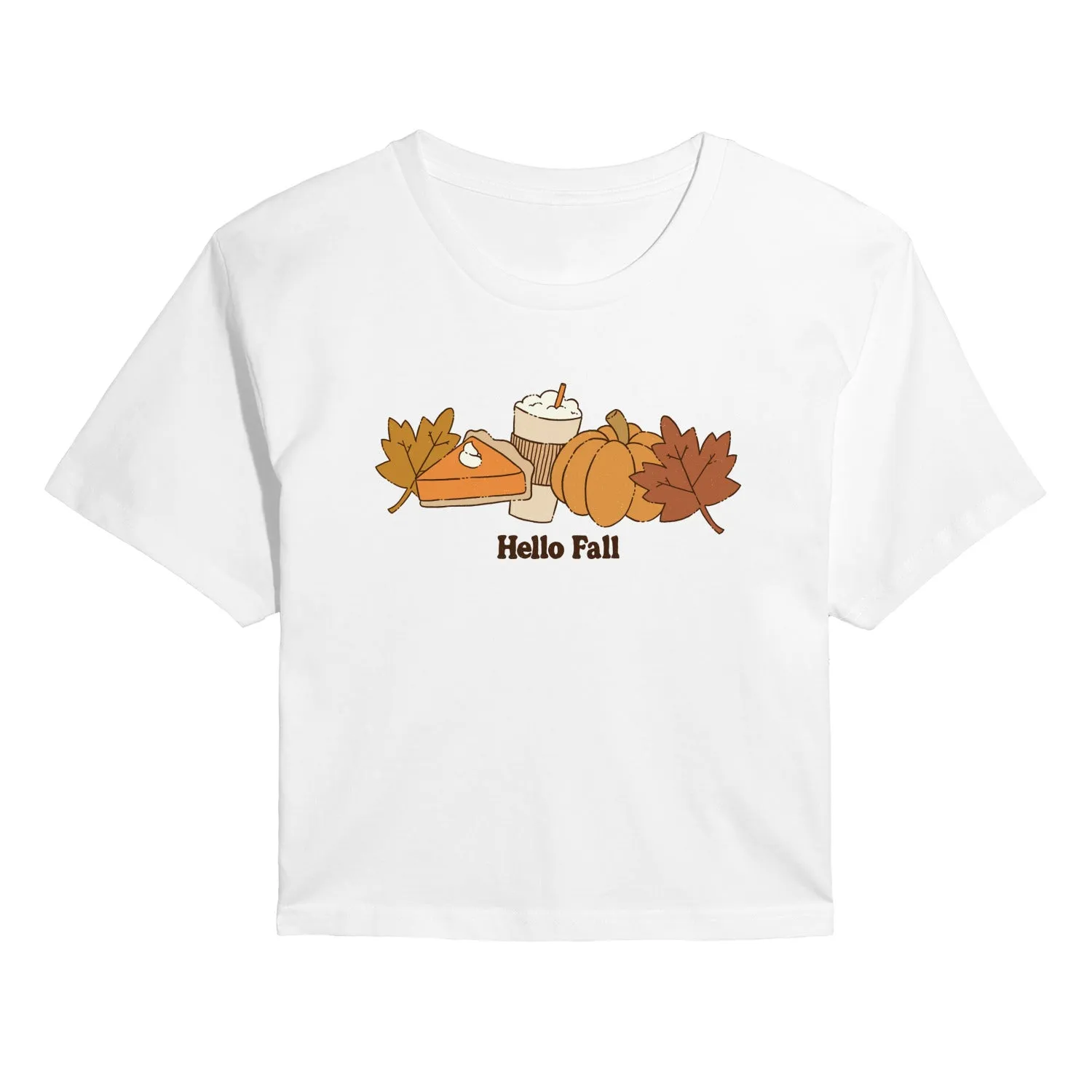 Instant Message - Hello Fall - Juniors Cropped Graphic T-Shirt sold by Zulily product image thumbnail 2