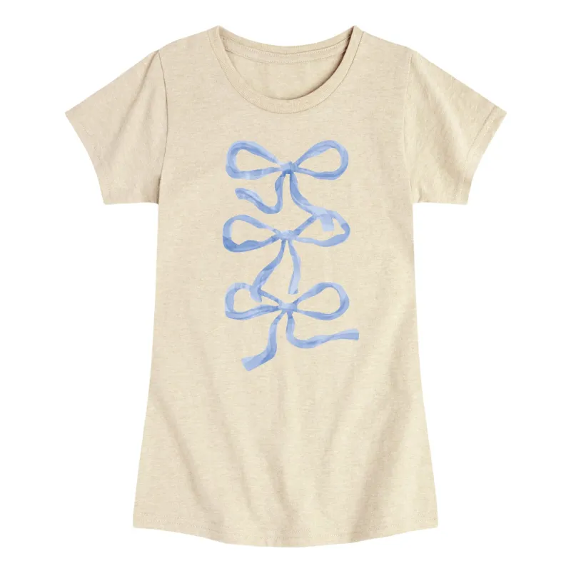 Instant Message - Blue Bows - Youth Girls Short Sleeve T-Shirt sold by Zulily