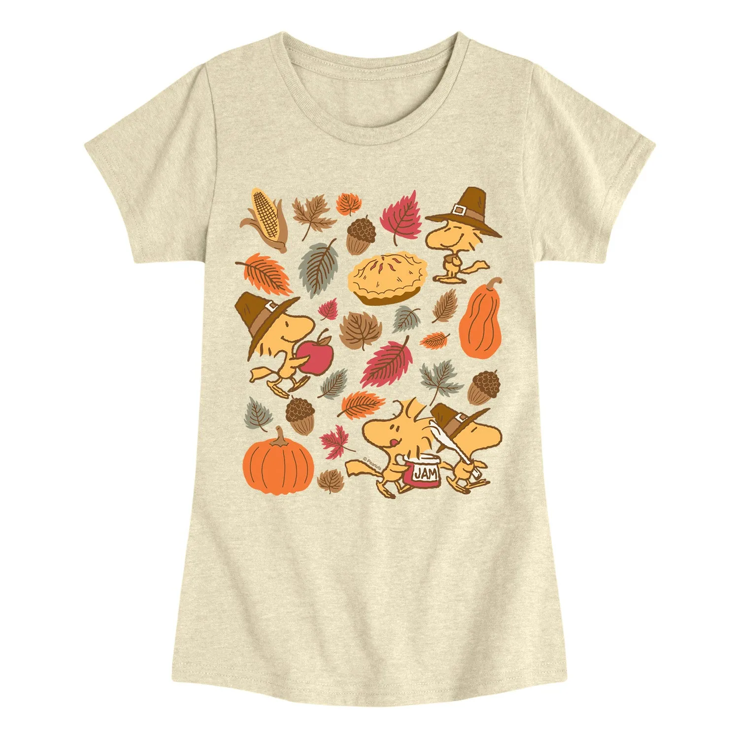 Peanuts - Woodstock Thanksgiving Icons - Youth Girls Short Sleeve T-shirt sold by Zulily