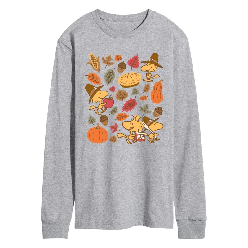 Peanuts - Thanksgiving Woodstocks - Men's Long Sleeve Graphic T-Shirt sold by Zulily