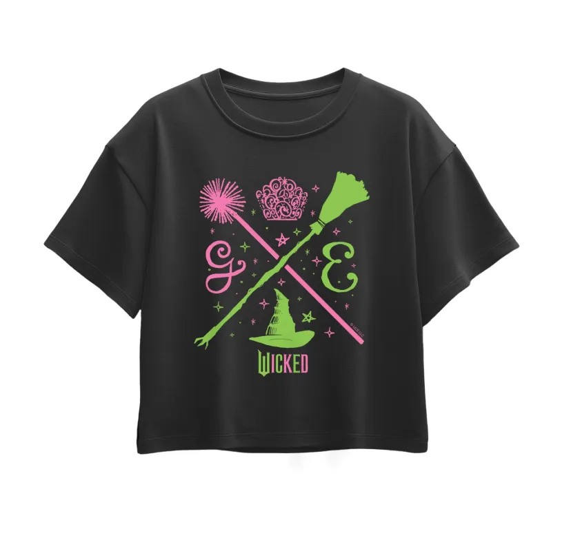 Wicked: Part 1 - Glinda and Elphaba Icons - Youth Girl Short Sleeve Boxy Tee sold by Zulily