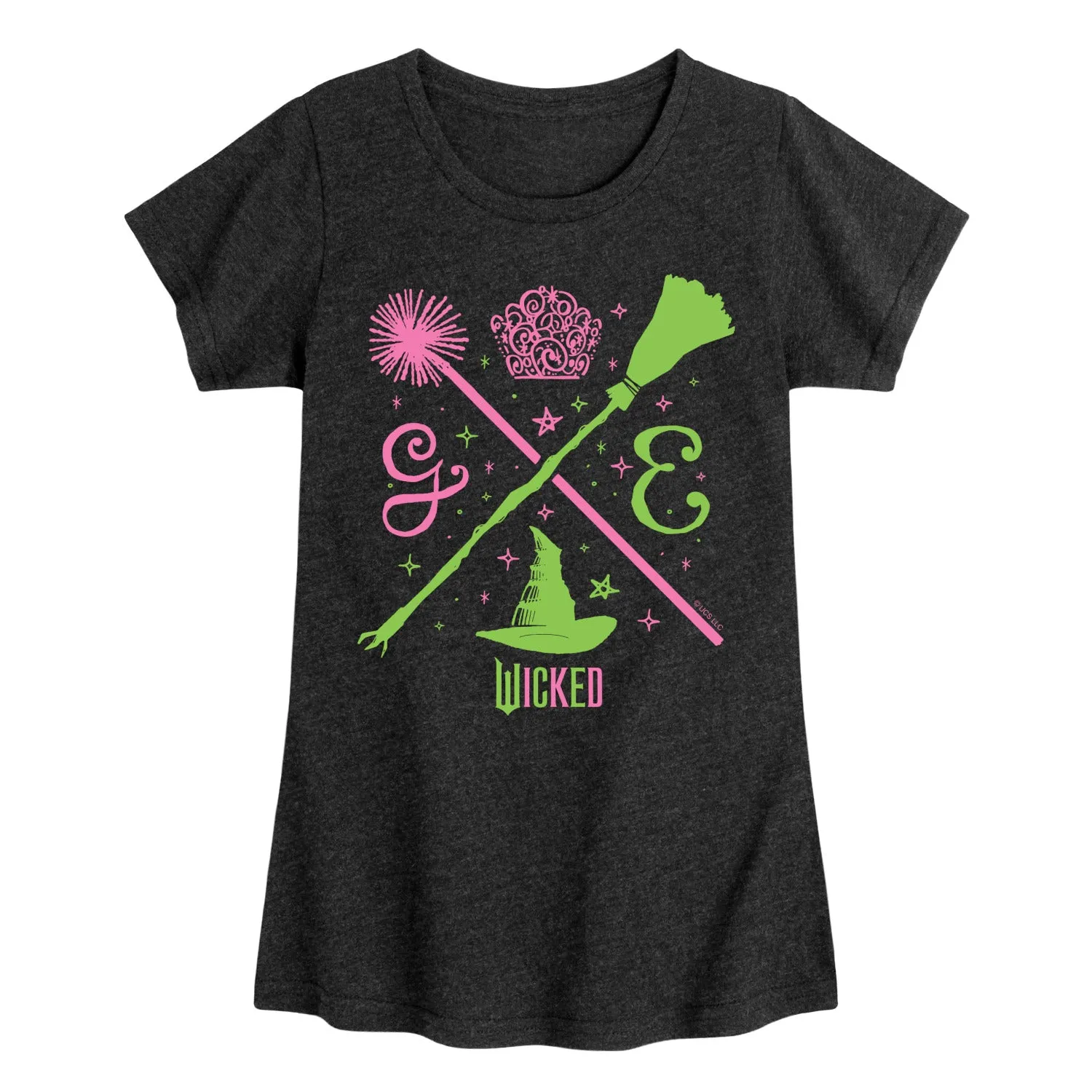 Wicked: Part 1 - Glinda and Elphaba Icons - Youth Girls Short Sleeve T-shirt sold by Zulily product image thumbnail 2