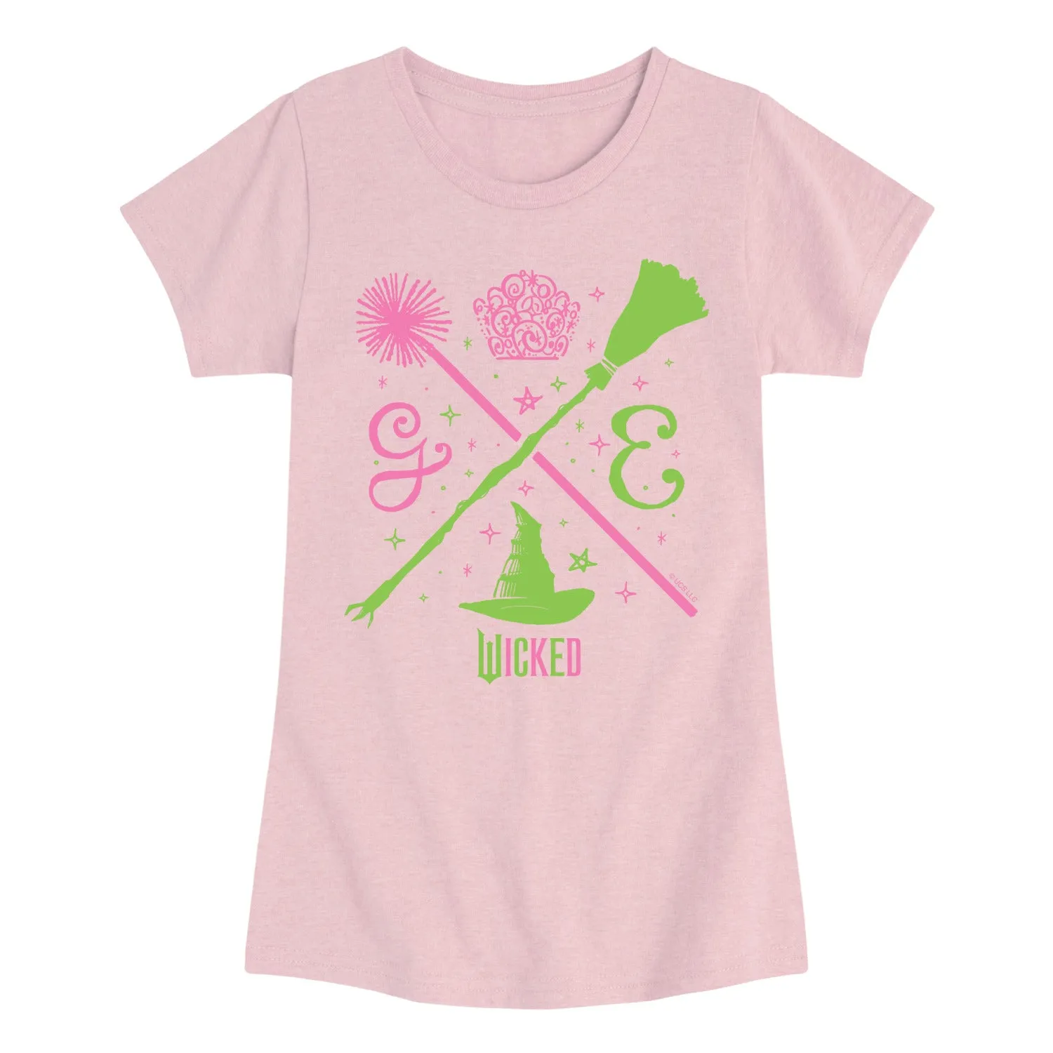 Wicked: Part 1 - Glinda and Elphaba Icons - Youth Girls Short Sleeve T-shirt sold by Zulily product image thumbnail 3