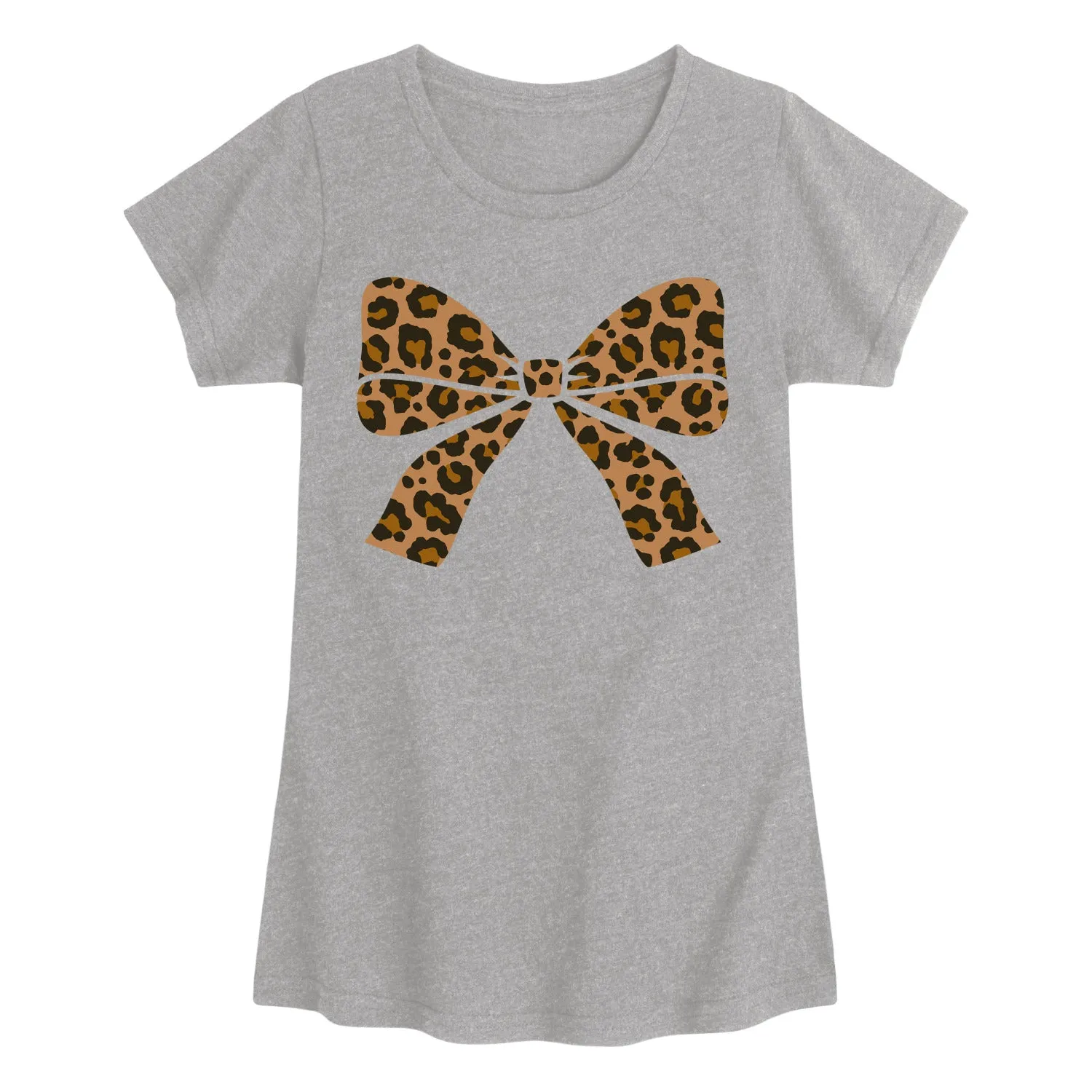 Instant Message - Leopard Print Bow - Youth Girls Short Sleeve T-shirt sold by Zulily product image thumbnail 2