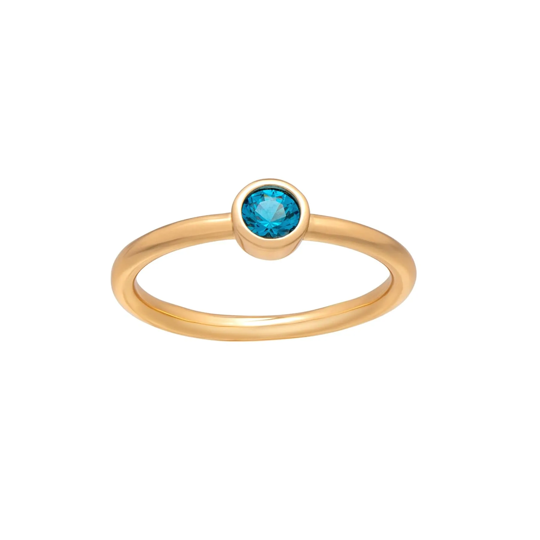 callura Goldtone CZ Birthstone Stackable Solitaire Ring – March Aquamarine sold by Zulily product image thumbnail 5