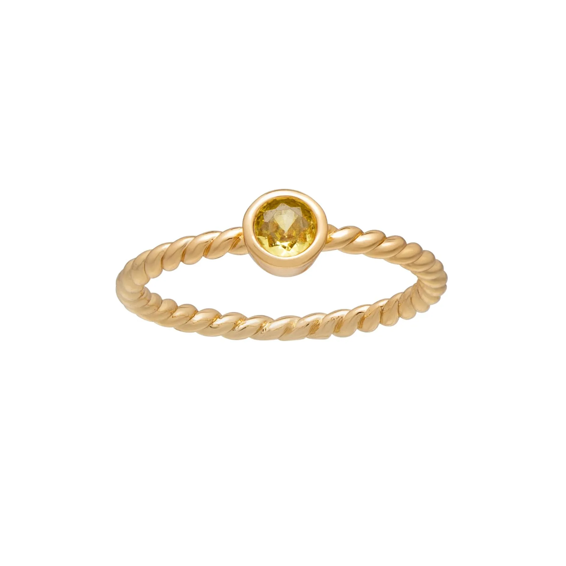 callura Goldtone Twisted CZ Birthstone Solitaire Ring – November Citrine sold by Zulily product image thumbnail 3