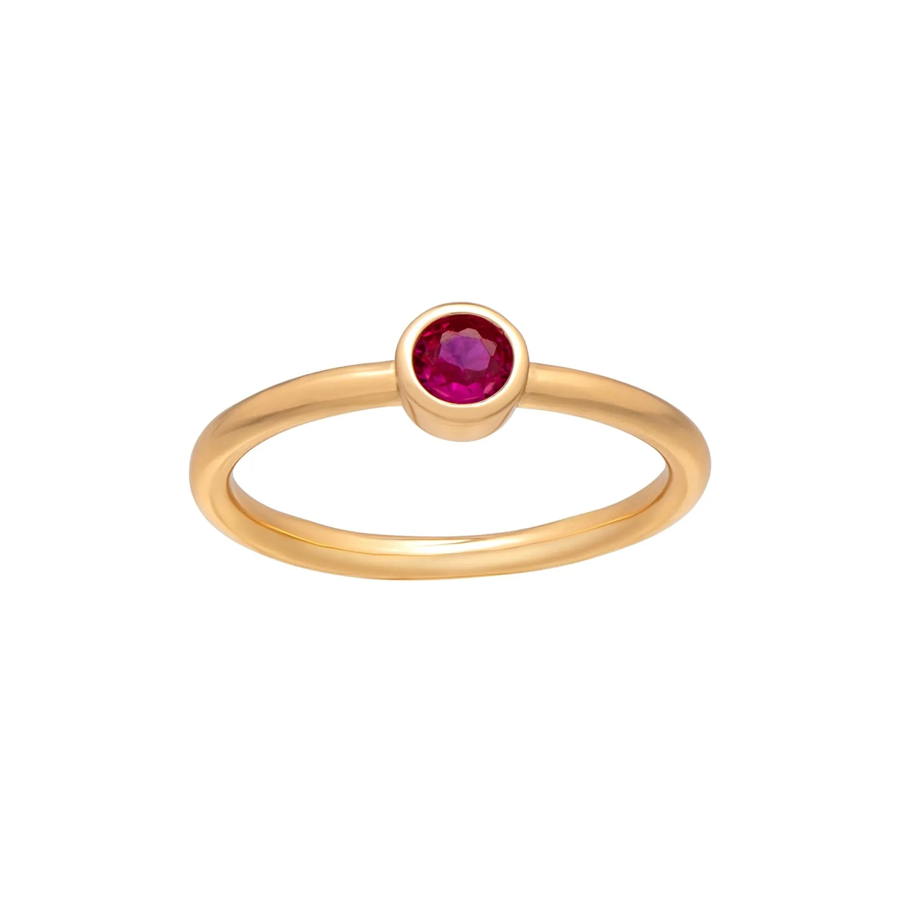 callura Goldtone CZ Birthstone Stackable Solitaire Ring – July Ruby Red sold by Zulily product image thumbnail 2