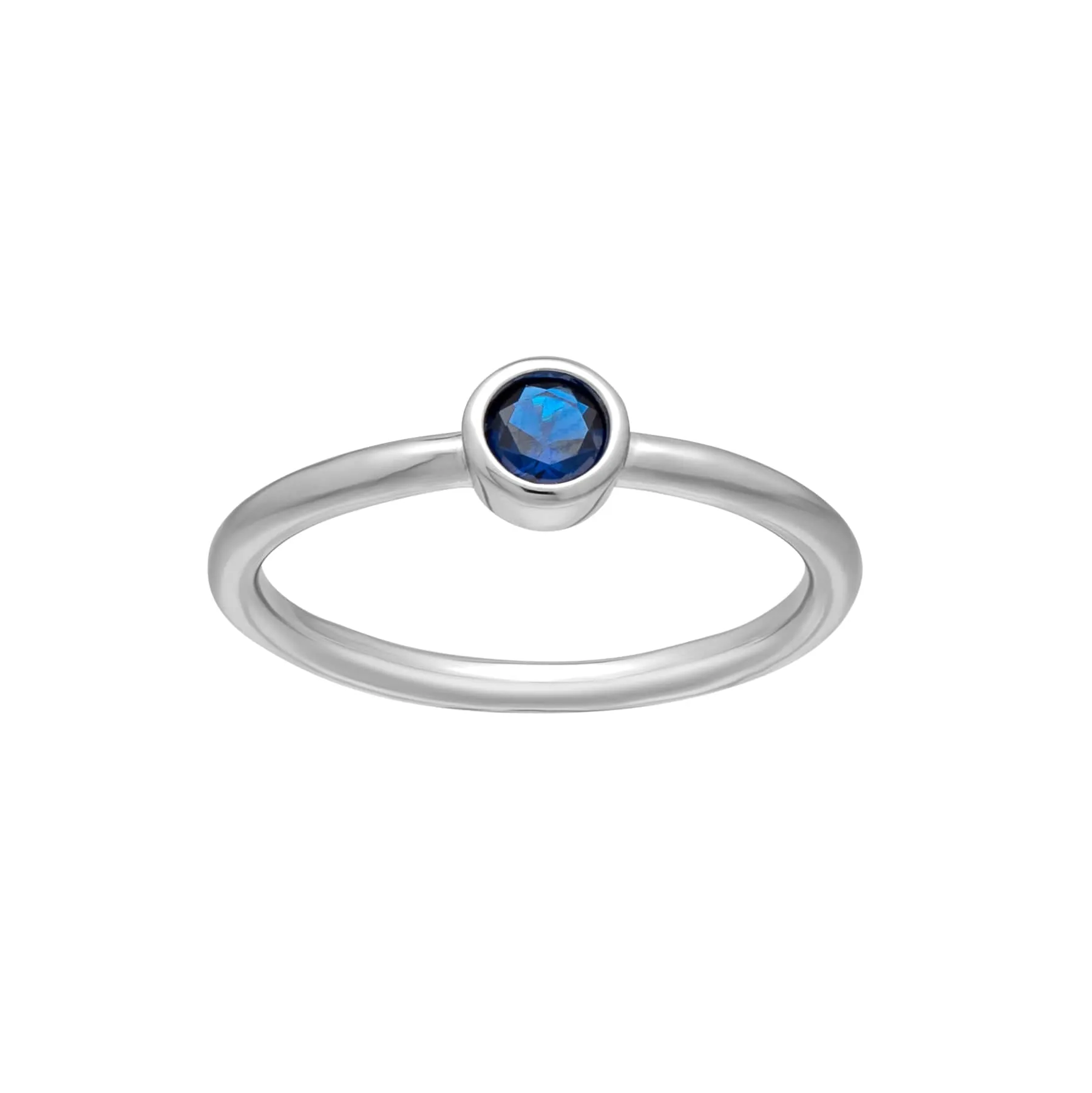 callura Silvertone CZ Birthstone Stackable Solitaire Ring – September Sapphire sold by Zulily