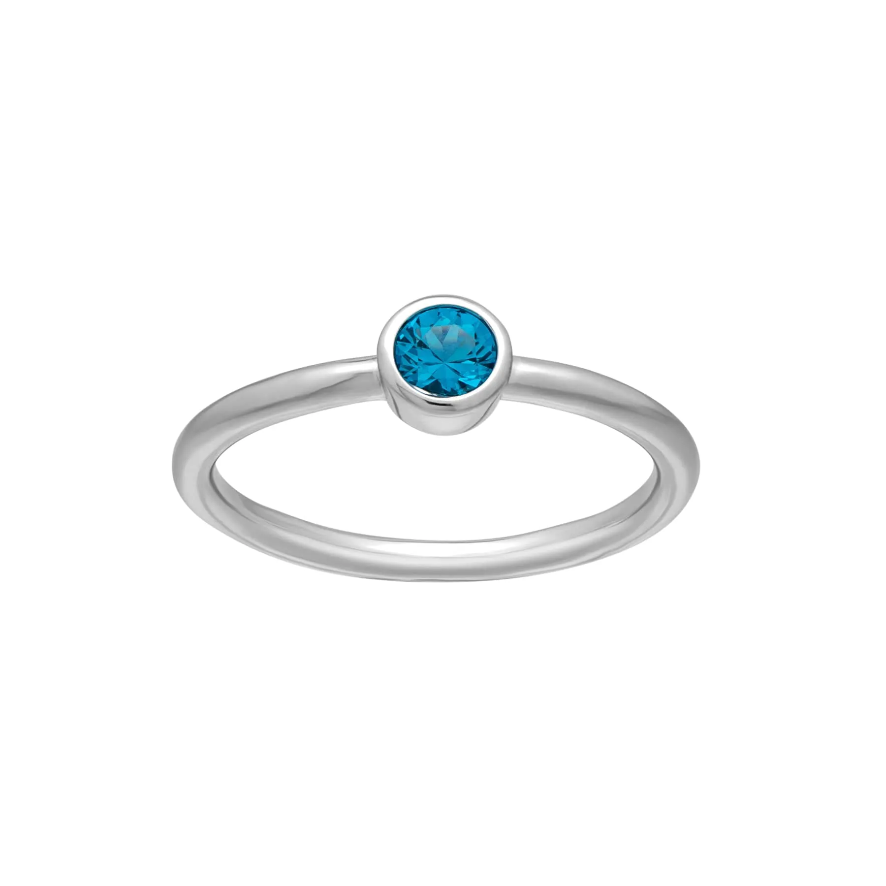 callura Silvertone CZ Birthstone Stackable Solitaire Ring – December Blue Topaz sold by Zulily product image thumbnail 4