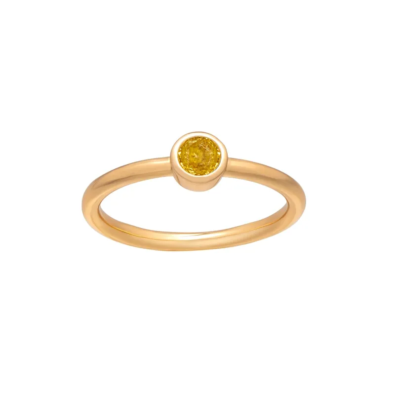 callura Goldtone CZ Birthstone Stackable Solitaire Ring – November Citrine sold by Zulily