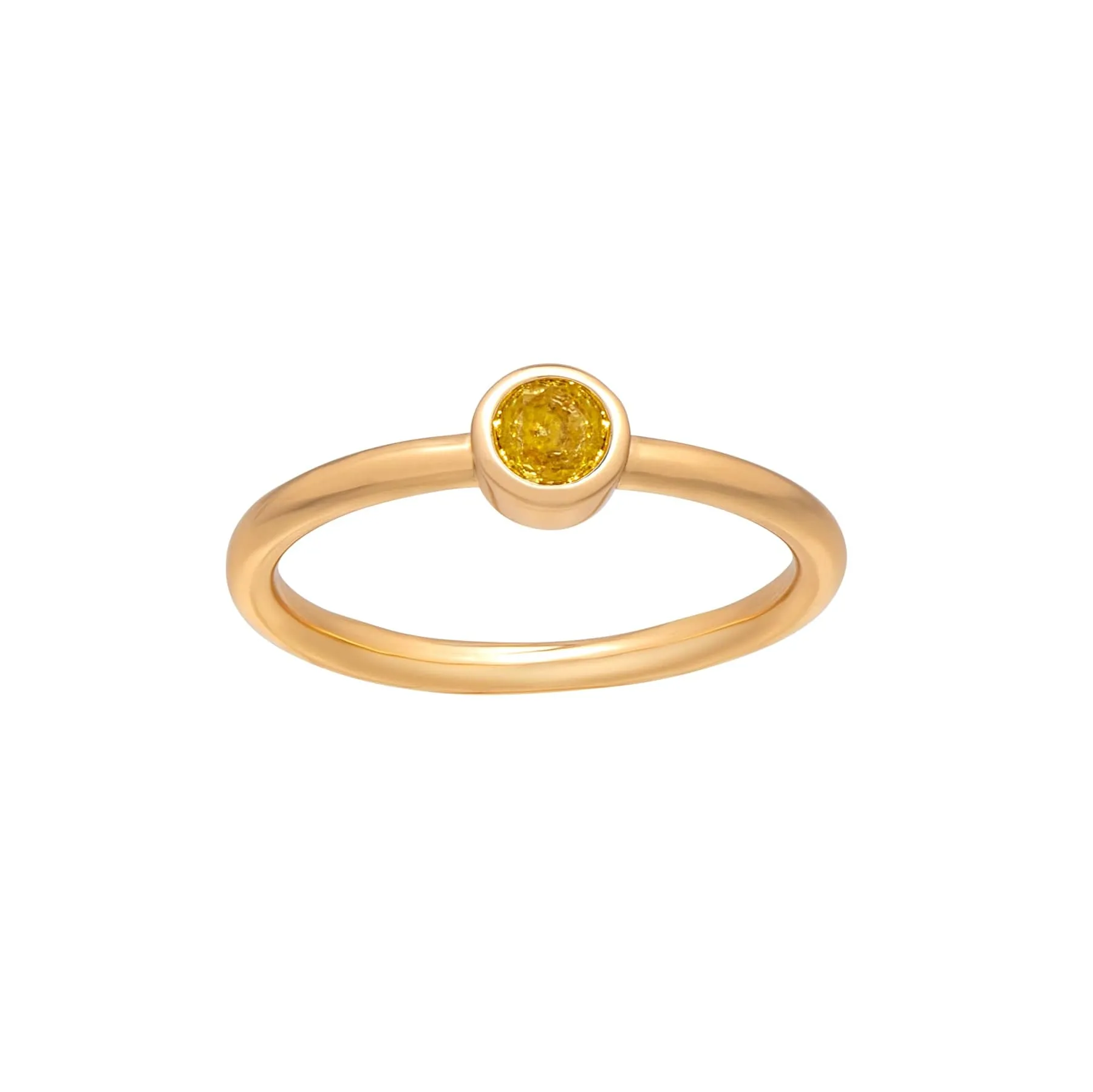 callura Goldtone CZ Birthstone Stackable Solitaire Ring – November Citrine sold by Zulily product image thumbnail 3