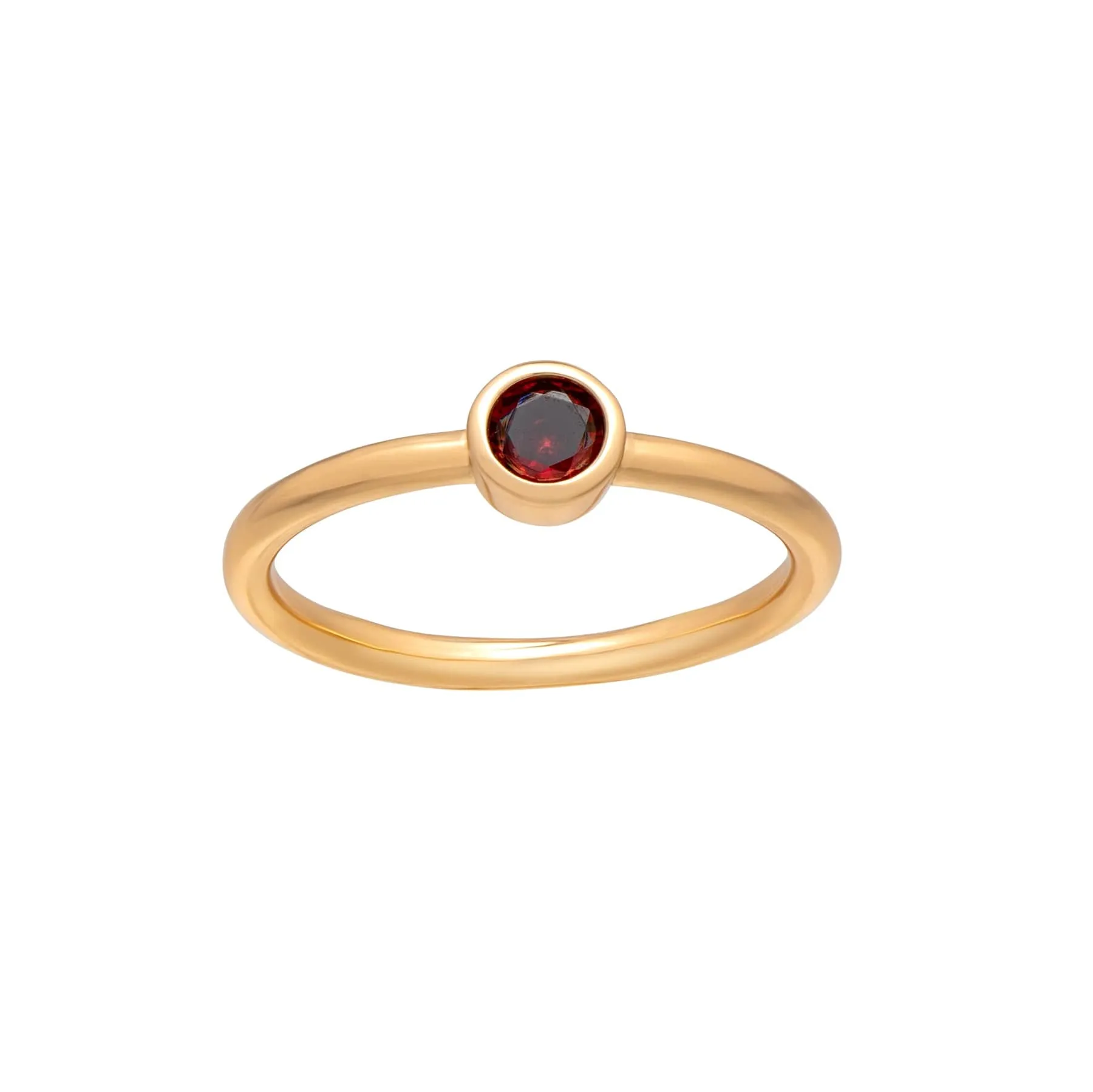 callura Goldtone CZ Birthstone Stackable Solitaire Ring – January Garnet sold by Zulily product image thumbnail 3